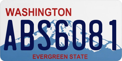 WA license plate ABS6081