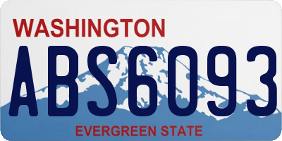WA license plate ABS6093