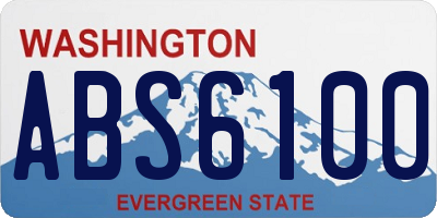 WA license plate ABS6100