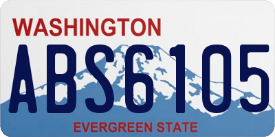 WA license plate ABS6105