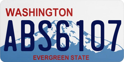 WA license plate ABS6107