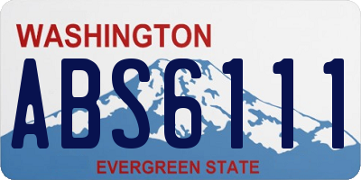 WA license plate ABS6111