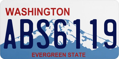 WA license plate ABS6119