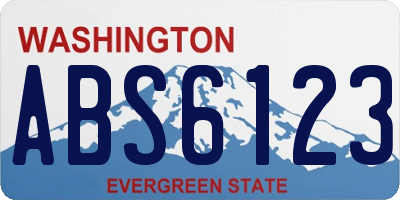 WA license plate ABS6123
