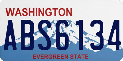 WA license plate ABS6134