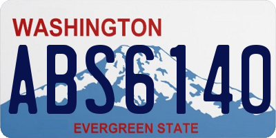 WA license plate ABS6140