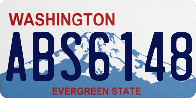 WA license plate ABS6148