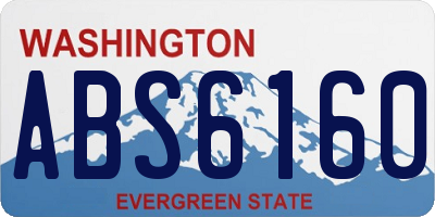 WA license plate ABS6160