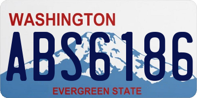 WA license plate ABS6186