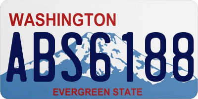 WA license plate ABS6188