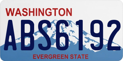 WA license plate ABS6192