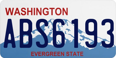 WA license plate ABS6193
