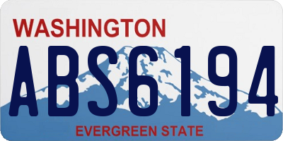 WA license plate ABS6194