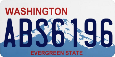 WA license plate ABS6196