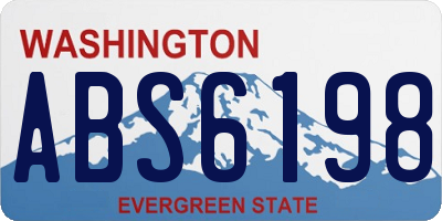 WA license plate ABS6198