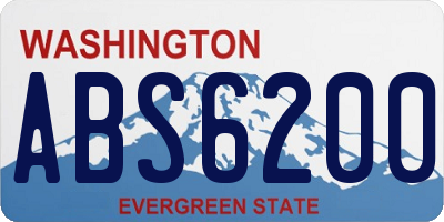 WA license plate ABS6200