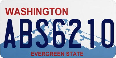 WA license plate ABS6210