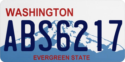 WA license plate ABS6217