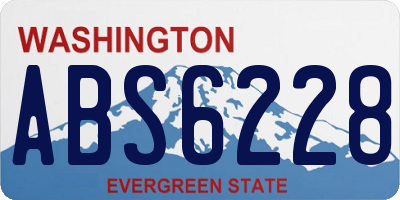 WA license plate ABS6228