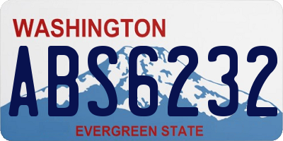 WA license plate ABS6232