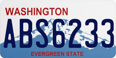 WA license plate ABS6233