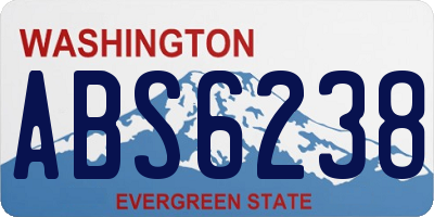 WA license plate ABS6238