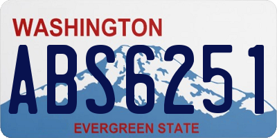 WA license plate ABS6251