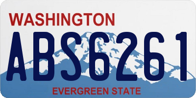 WA license plate ABS6261