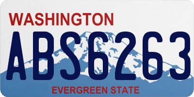 WA license plate ABS6263