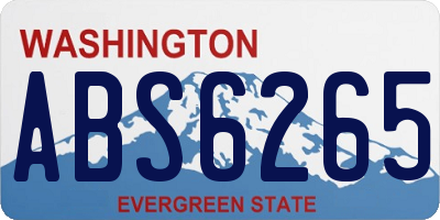 WA license plate ABS6265