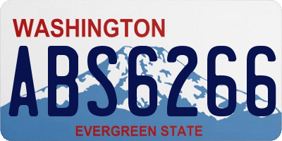 WA license plate ABS6266