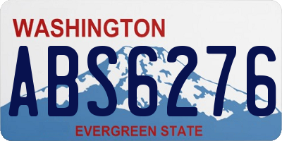 WA license plate ABS6276