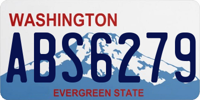 WA license plate ABS6279