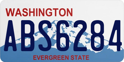 WA license plate ABS6284