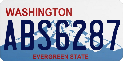 WA license plate ABS6287