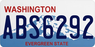 WA license plate ABS6292