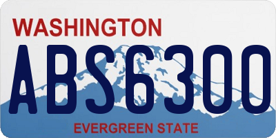 WA license plate ABS6300