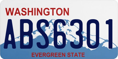 WA license plate ABS6301