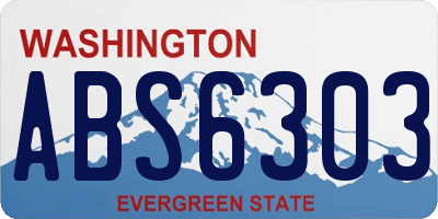 WA license plate ABS6303