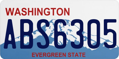 WA license plate ABS6305