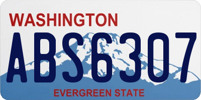 WA license plate ABS6307