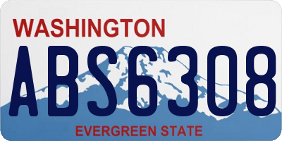WA license plate ABS6308