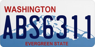WA license plate ABS6311