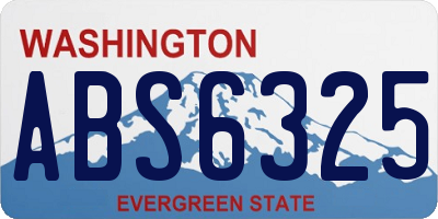 WA license plate ABS6325