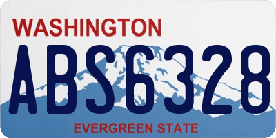 WA license plate ABS6328
