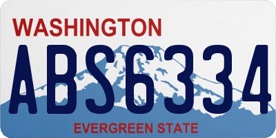 WA license plate ABS6334