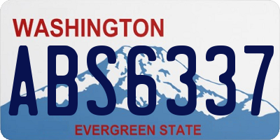WA license plate ABS6337