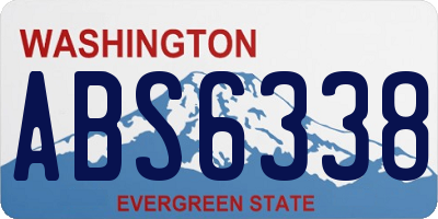 WA license plate ABS6338