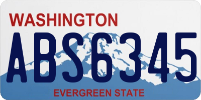 WA license plate ABS6345