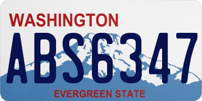 WA license plate ABS6347